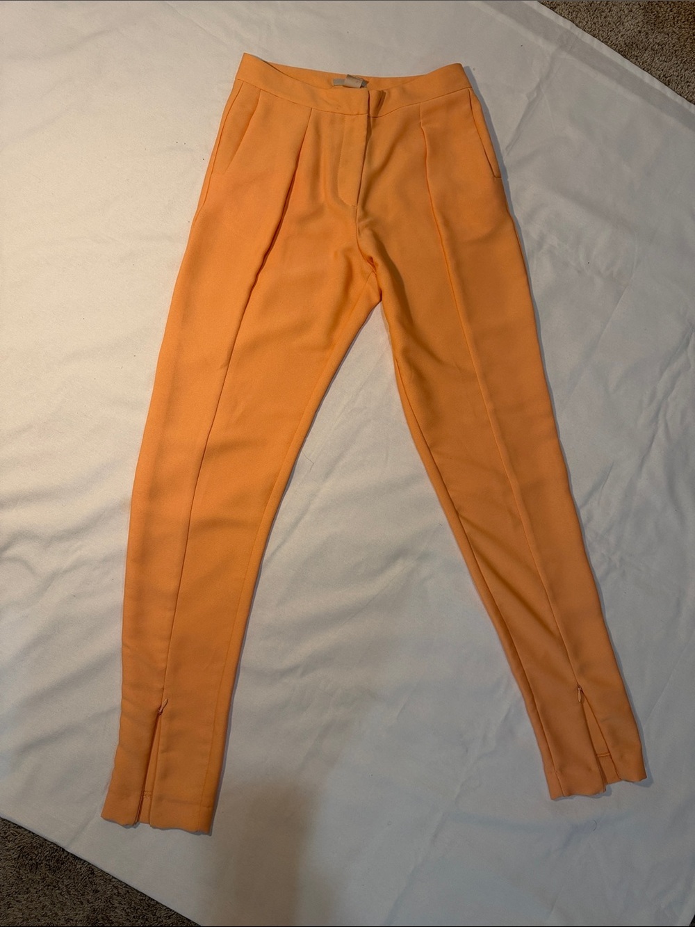 H&M Peach High-Waist Tapered Trousers